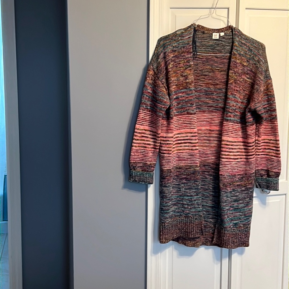 Gap long multi-colored cardigan